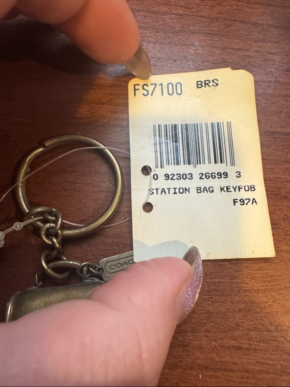 Coach Vintage Brass Station Bag Key Fob NWT - Picture 3 of 5